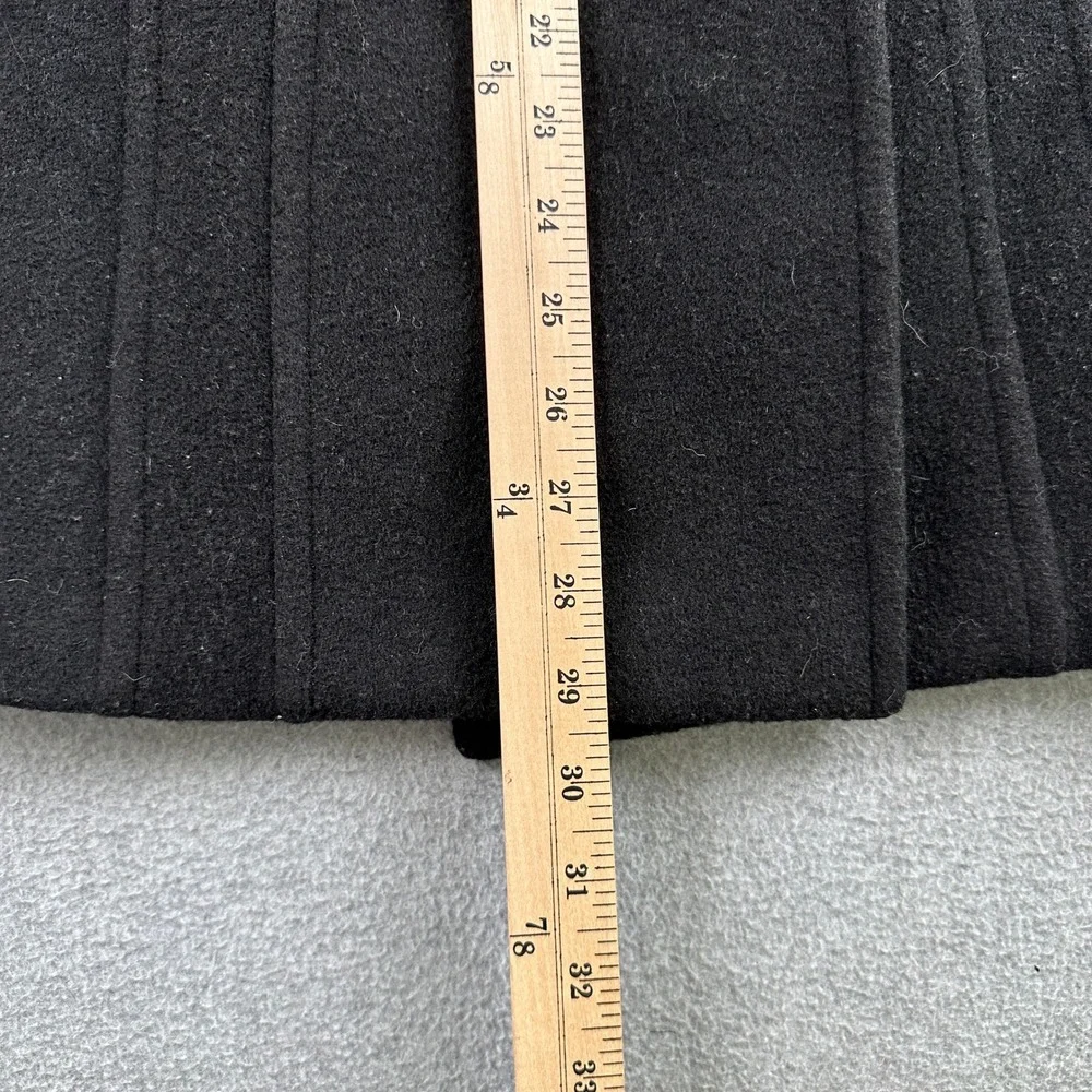 St Johns Bay Pea Coat Womens Medium Black Wool Cashmere Blend Hooded Jacket